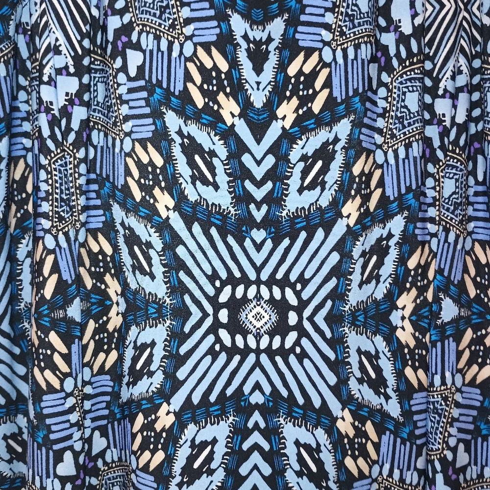 London Times Blue Aztec Print Sleeveless Maxi Dress - Picture 3 of 8